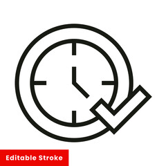 Time clock with check symbol line style icon vector illustration design. Editable stroke EPS10
