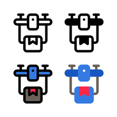 Delivery Drone Package Icon, Logo, and illustration