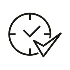 Time clock with check symbol line style icon vector illustration design. EPS10