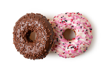Donuts on white background