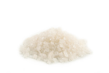 Himalayan white salt isolated on white background