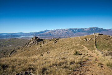 Views of the Santillana Reservoir from the Saint Peter Peak. Photo taken in the municipality of Colmenar Viejo, province of Madrid, Spain