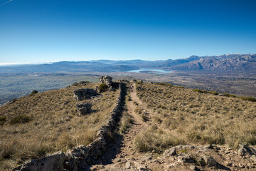 Views of the Santillana Reservoir from the Saint Peter Peak. Photo taken in the municipality of Colmenar Viejo, province of Madrid, Spain