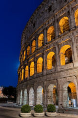 Fototapeta na wymiar The Colosseum by Night in Rome