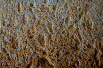 home made bread texture, macro shot. Blisters texture