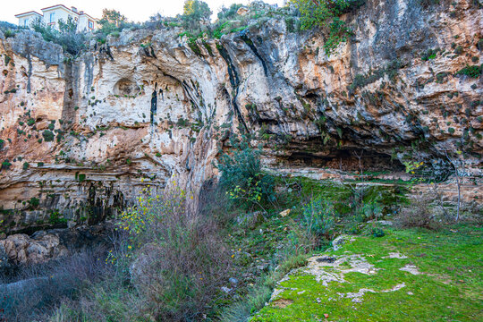 The Varsak pothole (Varsak Obruk ) that swallows the whole water of Duden Waterfall sources in Antalya
