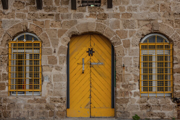 stone old city Jaffa in Tel Aviv - doors and windows