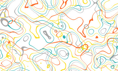 Orange blue and yellow curve wave line on white abstract background.