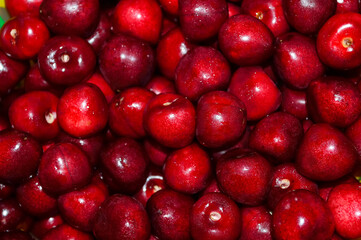 close-up - bright tasty fresh cherry berry