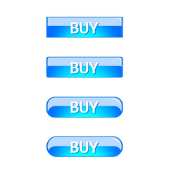 Buy web button in 4 forms aqua blue shining color isolated on white background