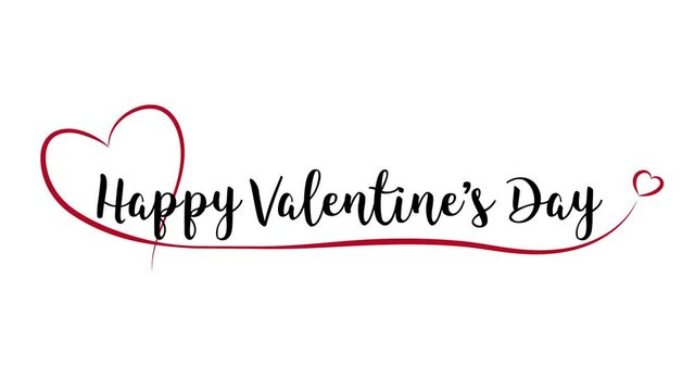 Happy Valentine's Day endless animation with red heart