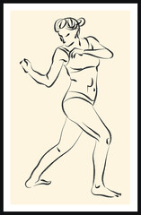 Life human sketch. Vector poster. Living room poster, wall decoration poster