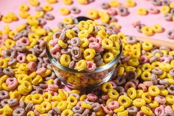 Cornflakes for breakfast. Healthy food.