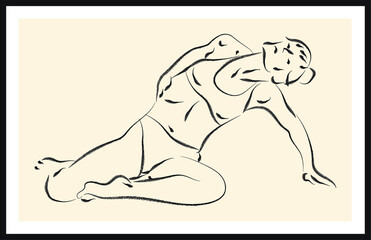 Life human sketch. Vector poster. Living room poster, wall decoration poster