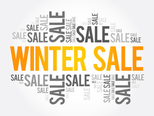 WINTER SALE words cloud, business concept