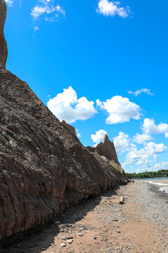Chimney Bluffs State Park.  Drumlins along the shore of Lake Ontario. 