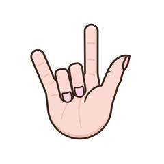 hand gesture for I love you isolated vector illustration for International Day of Sign Languages on September 23