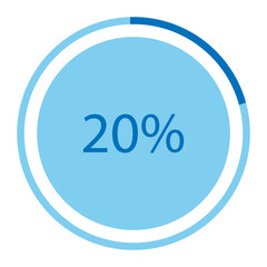 Blue circle pie graph
