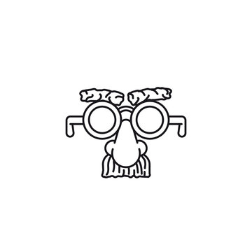 Grouch glasses fun mask vector line icon