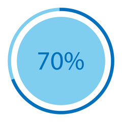 Blue circle pie graph