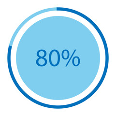 Blue circle pie graph