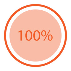 Orange circle pie graph