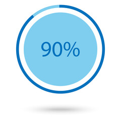 Blue circle pie graph