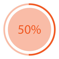 Orange circle pie graph