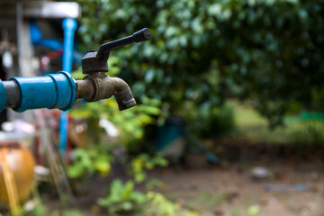 Water tap, old tap, water shortage concept