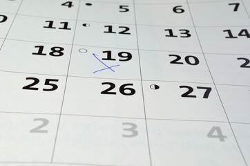 closeup of a calendar