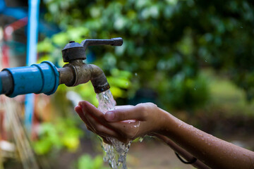 Water tap, old tap, water shortage concept