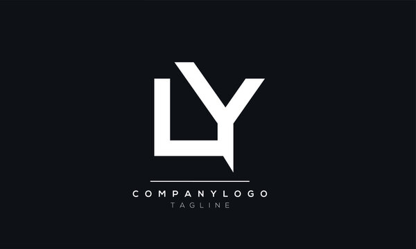 Abstract Letter Initial LY or YL Vector Logo Design Template