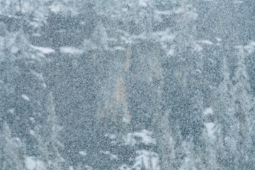 heavy snowfall in the swiss alps