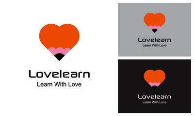 love Learn Logo Design Template.