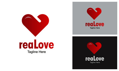 Real Love Logo Design Template-Heart Care Logo Design. Love heart In the sign of infinity. Sign on a postcard to Valentine's day, wedding print.