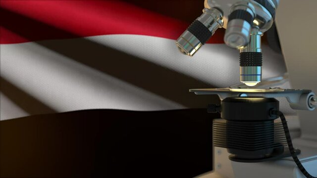 Yemen science concept with flag