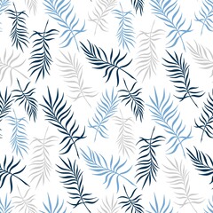 WHITE BACKGROUND WITH DELICATE PALM LEAVES