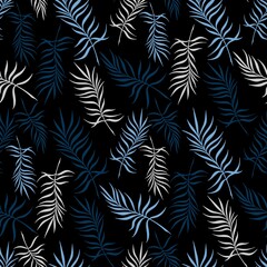 BLACK BACKGROUND WITH DELICATE PALM LEAVES