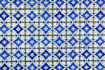 Traditional blue and white Portuguese wall tiles