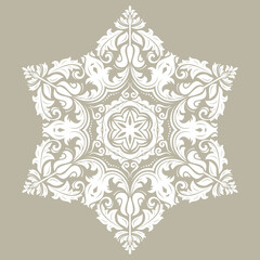 Elegant vintage ornament in classic style. Abstract traditional white pattern with oriental elements. Classic vintage pattern