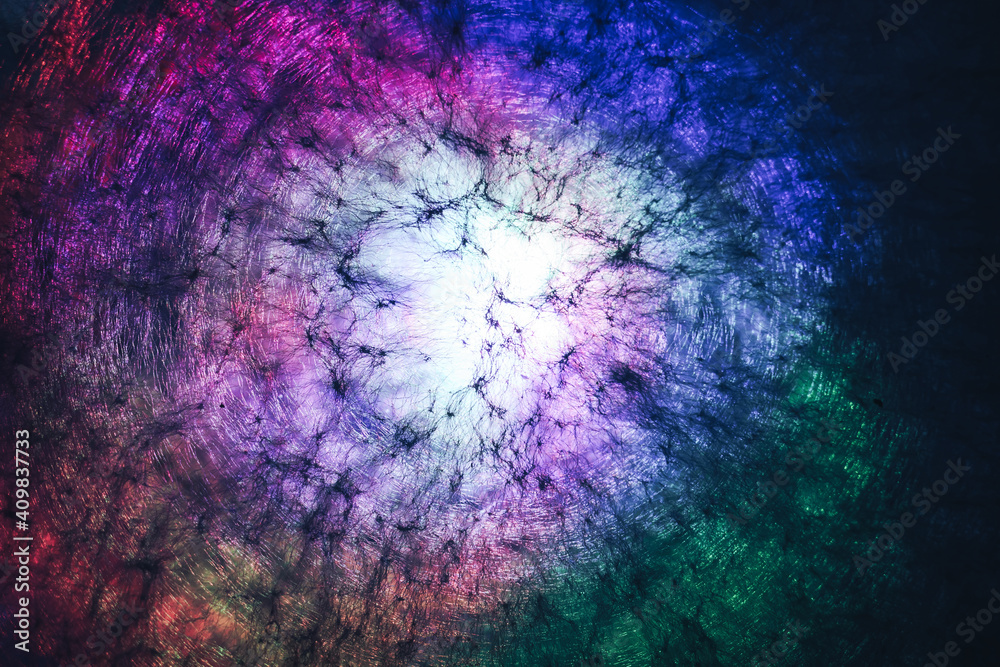 Aufkleber Beautiful abstract texture circle in colorful light. Background pattern for design. Macro photography view.