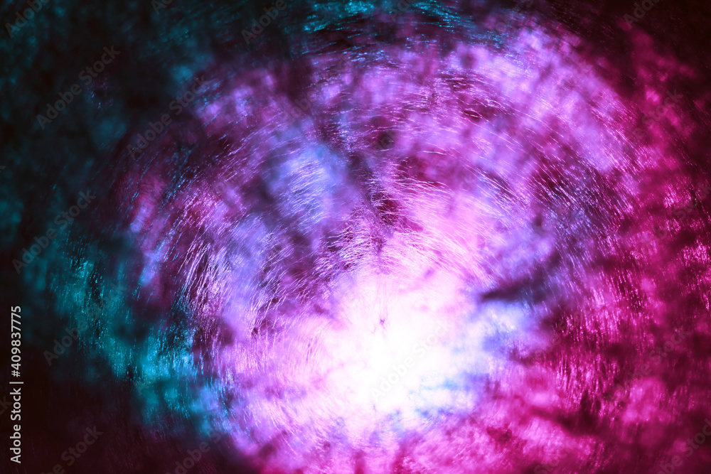 Poster Beautiful abstract texture circle in colorful light. Background pattern for design. Macro photography view.