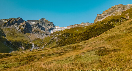 Beautiful alpine summer view at the famous Kaprun high mountain reservoirs, Salzburg, Austria
