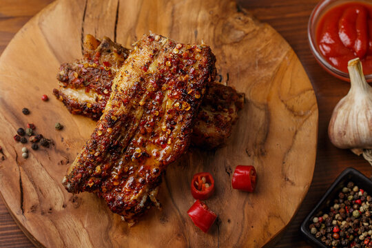 Pork Ribs Roasted With Hot Sause