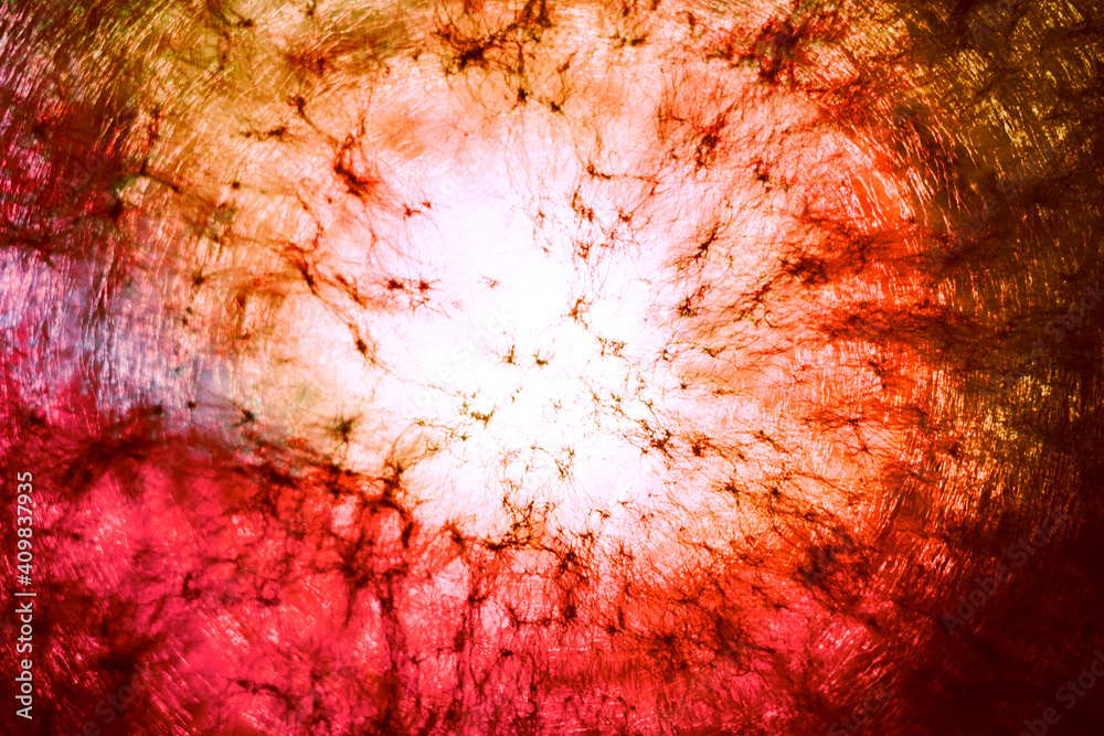Aufkleber Beautiful abstract texture circle in red light. Background pattern for design. Macro photography view.