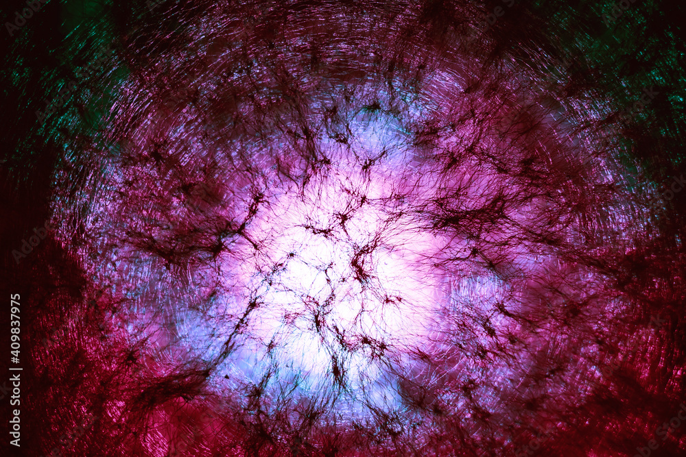 Poster beautiful abstract texture circle in purple light. background pattern for design. macro photography 