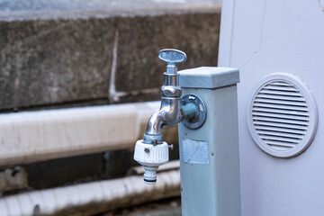 cock of a water supply in garden