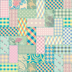 Seamless background pattern. Textile patchwork pattern. Vector image