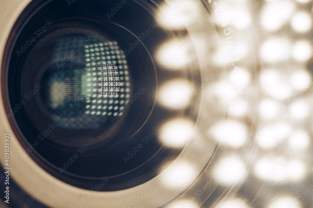 Aufkleber Beautiful abstract camera lens with  glass reflection.  Background pattern for design.