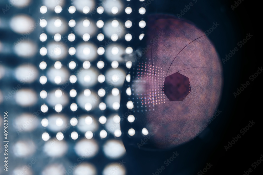 Aufkleber beautiful abstract camera lens with glass reflection. background pattern for design.